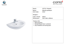Load image into Gallery viewer, Cotto Wendy Washbasin C014
