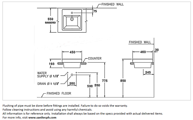 Cotto Quado 45 Vessel Type Basin C0901 – Sanitec Import Ventures