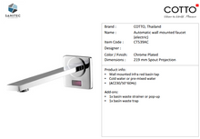 Load image into Gallery viewer, Cotto Automatic Wall Tap (Electric) CT539AC
