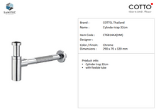 Load image into Gallery viewer, Cotto Bottle trap with flexible waste pipe CT6814AX(HM)
