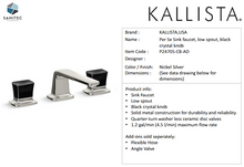 Load image into Gallery viewer, Kallista Sink Faucet, low spout, black crystal knob nickel silver P24705-CB-AD
