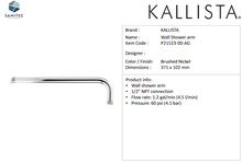 Load image into Gallery viewer, Kallista 14.5/8” wall shower arm brushed nickel

