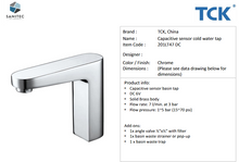 Load image into Gallery viewer, TCK Basin Tap Capacitive DC 6V 201LT47 DC
