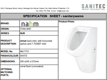 Load image into Gallery viewer, NAHM Nur Urinal Concealed Inlet NM.7731
