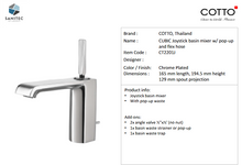 Load image into Gallery viewer, Cotto Cubic Joy Stick Basin Mixer CT2201J
