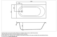 Load image into Gallery viewer, Kreiner inlay tub 1500x700x385mm KC1500
