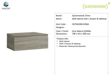 Load image into Gallery viewer, Queenswood Wall Cabinet w/ 1 Drawer &amp; Table Top CB794630B-GRWA
