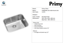 Load image into Gallery viewer, Primy Undermount Single Bowl 1137A
