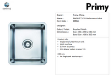 Load image into Gallery viewer, Primy Radius 25 Undermount Single Bowl 1080A
