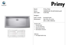 Load image into Gallery viewer, Primy Farmhouse Single Bowl 4176F-BG
