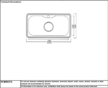 Load image into Gallery viewer, Primy Single Bowl Inlay Sink 1035C
