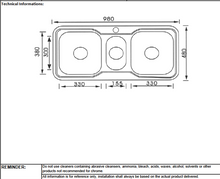 Load image into Gallery viewer, Primy Double Bowl Sink 3002S
