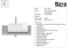 Load image into Gallery viewer, Roca ONA countertop basin with overflow A32768C000
