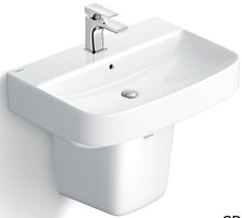 Load image into Gallery viewer, Viglacera Wall Hung Basin with  Half Pedestal  CD58B + CD58HP
