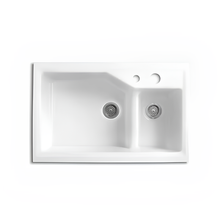 Load image into Gallery viewer, Kohler Indio Smart Divide Large/Medium Self-Rimming Sink K3885T-1S-0
