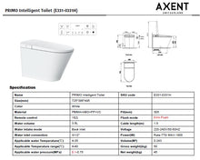 Load image into Gallery viewer, Axent Primo Intelligent Toilet E331-0331H

