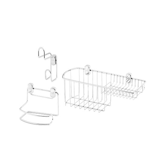 VRH HOY Shower Basket w/ Hook + Roll Holder H100