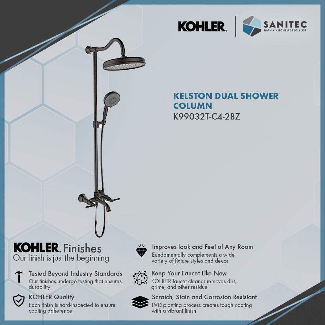 Kohler Kelston dual shower column K99032T-C4-2BZ