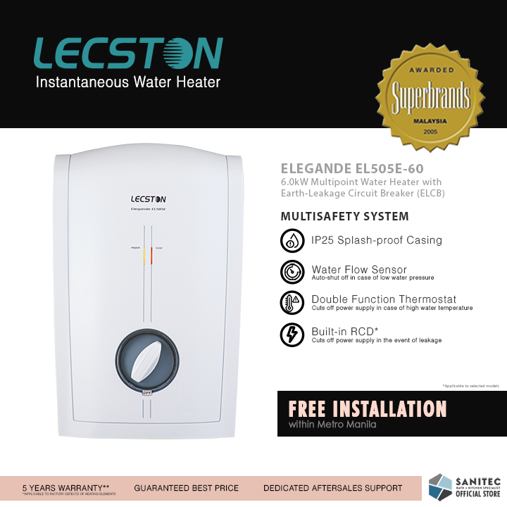 Lecston Elegande multi point 6.0kW with ELCB EL505E-60